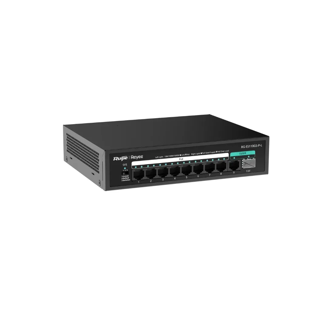[RG-ES110GS-P-L] Ruijie Reyee PoE Switch RG-ES110GS-P-L 10-Port 10/100/1000 Mbps Unmanaged PoE Switch