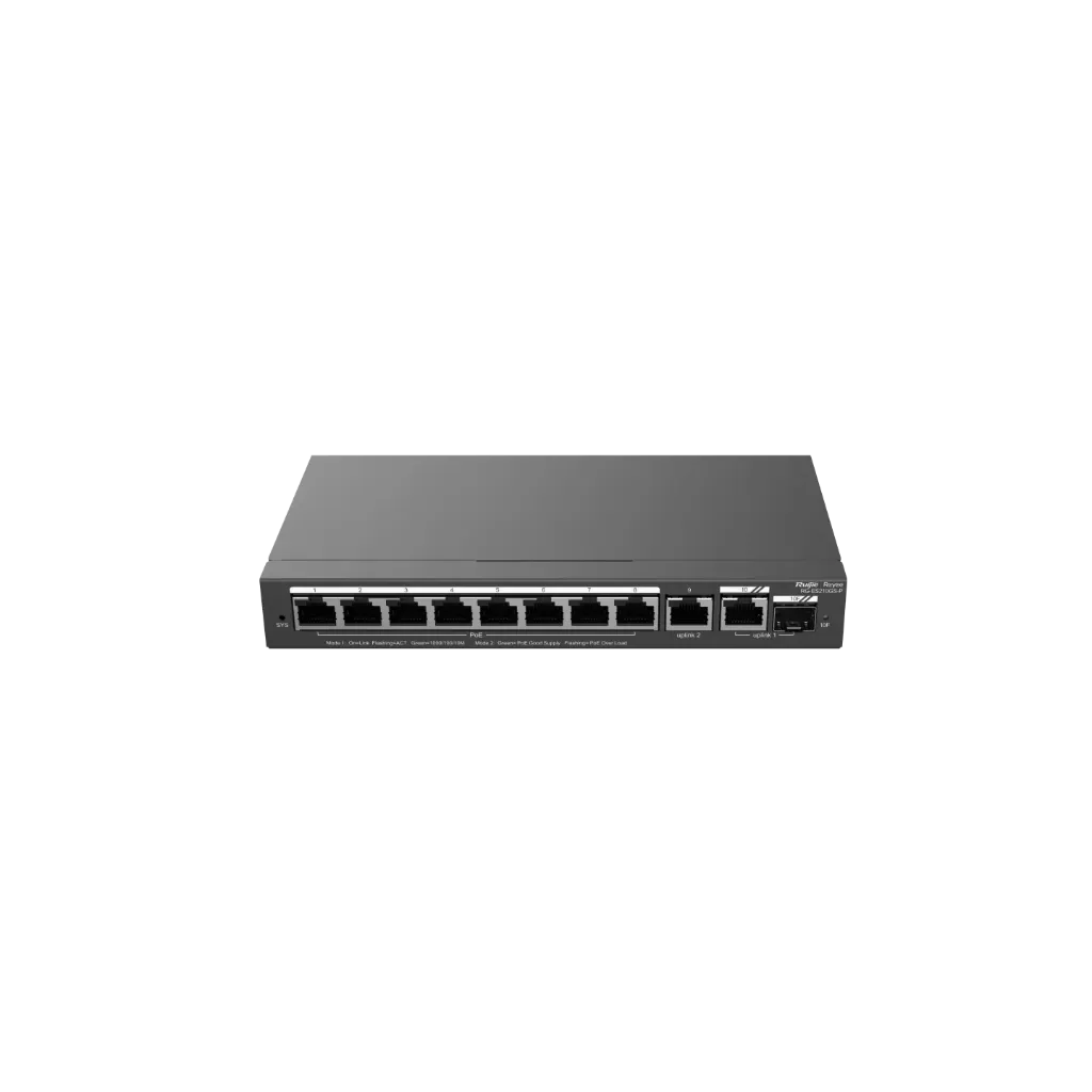 Ruijie Reyee Smart Cloud Managed PoE Switch RG-ES210GS-P, 10-Port Gigabit