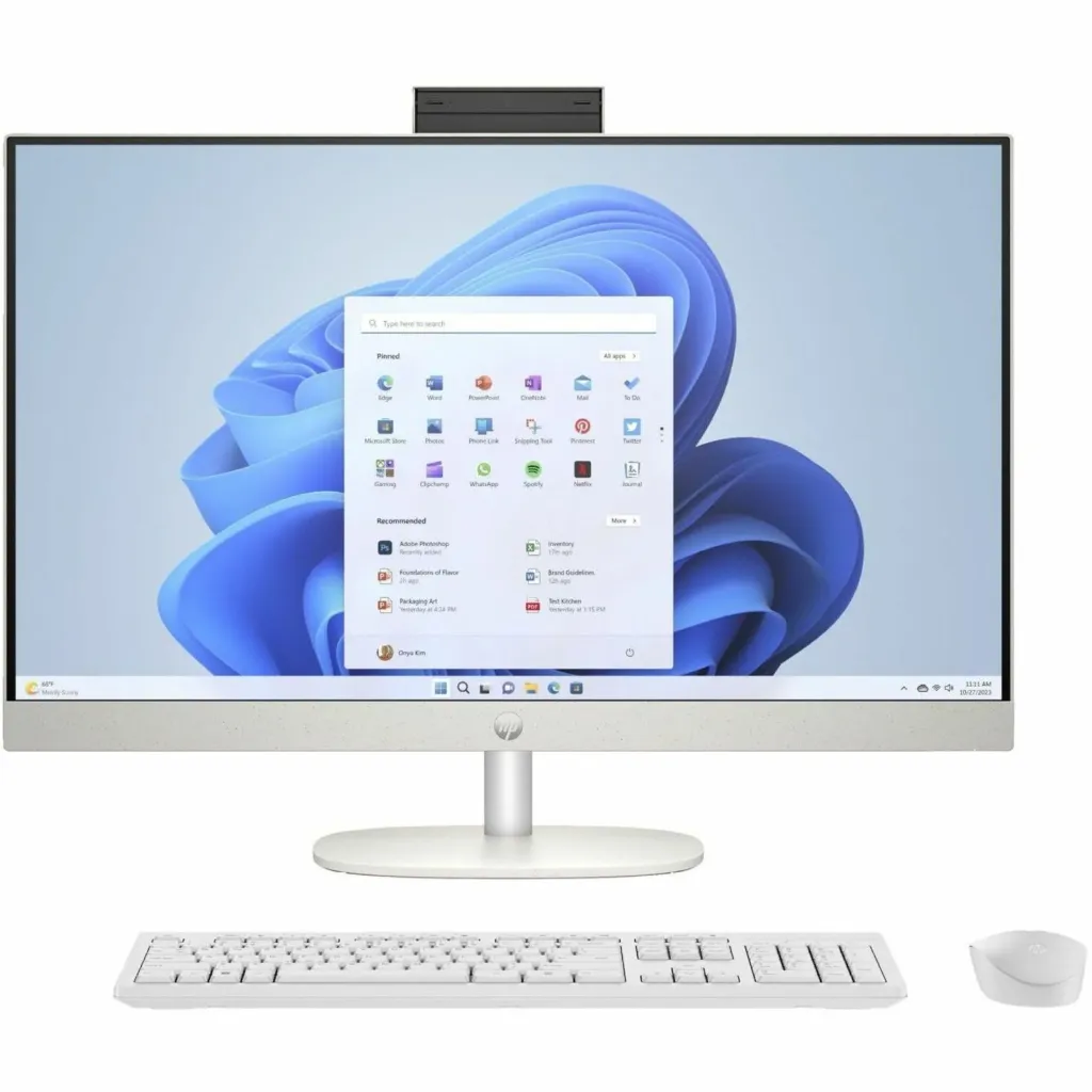 [B6NU0PA] HP 23.8 inch All-in-One 24-cr0032l PC  intel® Core™M i5-1334U, 16GB RAM DDR4, 512GB NVME, FHD (1920 x 1080), LAN Network, WiFi, Bluetooth, DOS, English Arabic Shell white