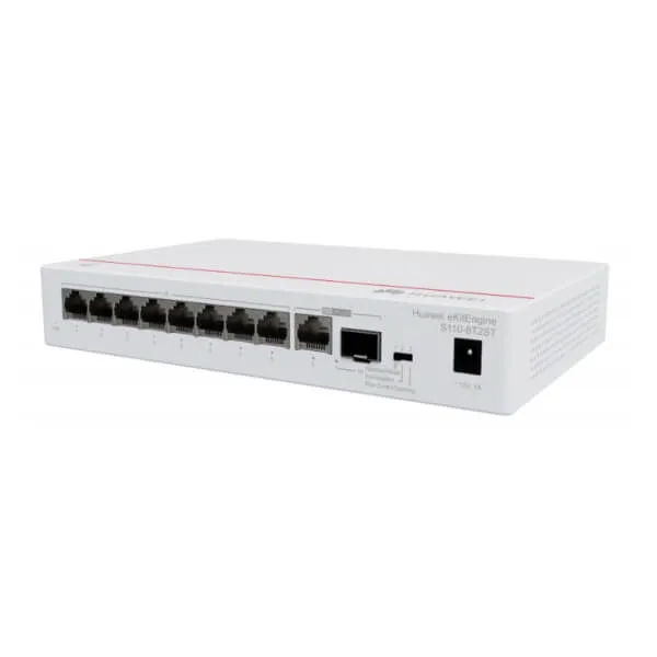 [HW-S110-8T2ST] Huawei ekit Switch S110-8T2ST, 8-Port 10/100/1000 + 1-Port 10/100/1000 + 1-Port 1G SFP Capacity 20Gbps