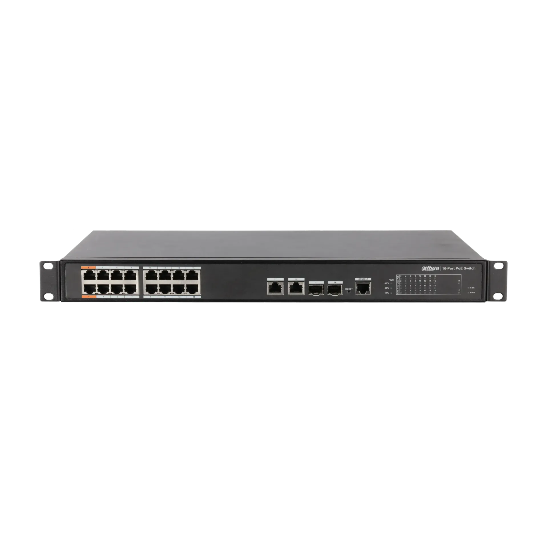 [DH-PFS4218-16ET-190-V3] Dahua Managed Switch 16-Port 10/100 PoE, 2-Port Gigabit |  DH-PFS4218-16ET-190-V3
