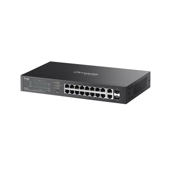 TP-Link Managed Switch ES220GP, 18 ports 10/100/1000 Mbps RJ45 ports (16 PoE+), 2 Gigabit SFP slots, PoE