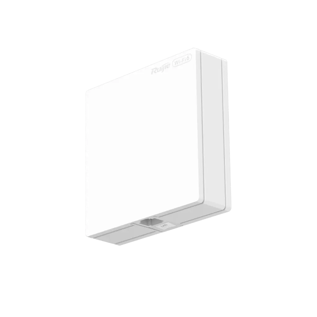 Ruijie Reyee Wall-Plate Access Point RG-RAP62-Wall-Lite, Dual-Band Wi-Fi 6 AX3000, 2 x 10/100/1000 Mbps LAN ports, PoE In